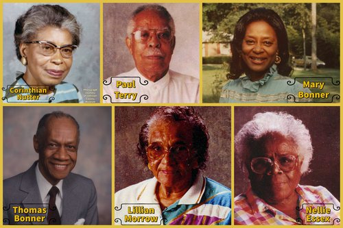 Photo of Black Educators of Emporia including Corinthian Nutter, Paul Terry, Mary Bonner, Thomas Bonner, Lillian Morrow and Nellie Essex