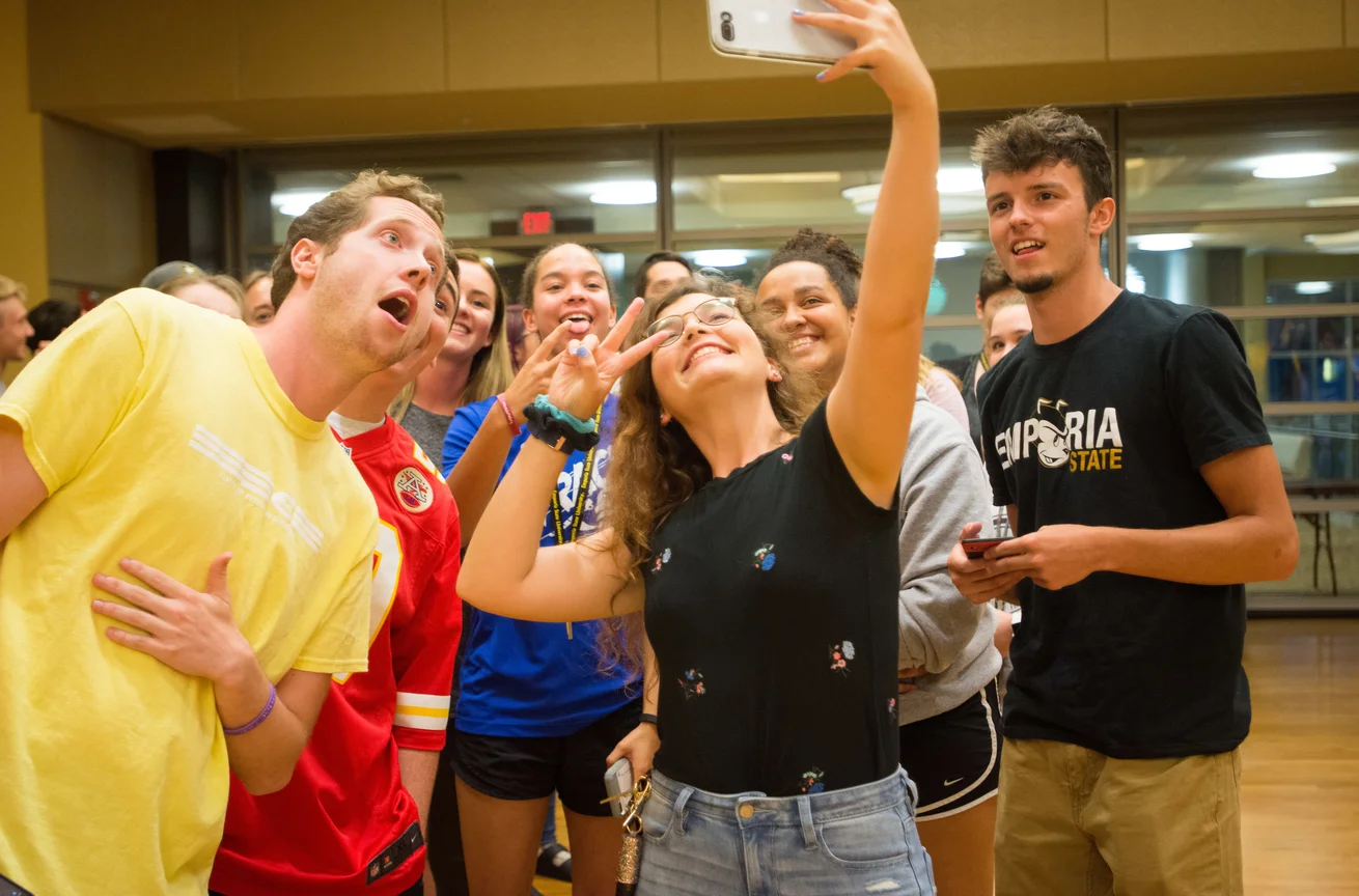 Emporia State students taking selfie