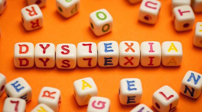dyslexia spelled with letter blocks