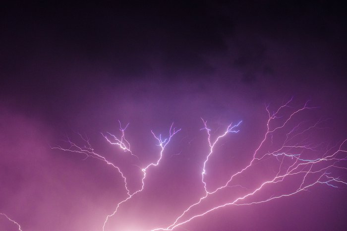 Lightning over campus