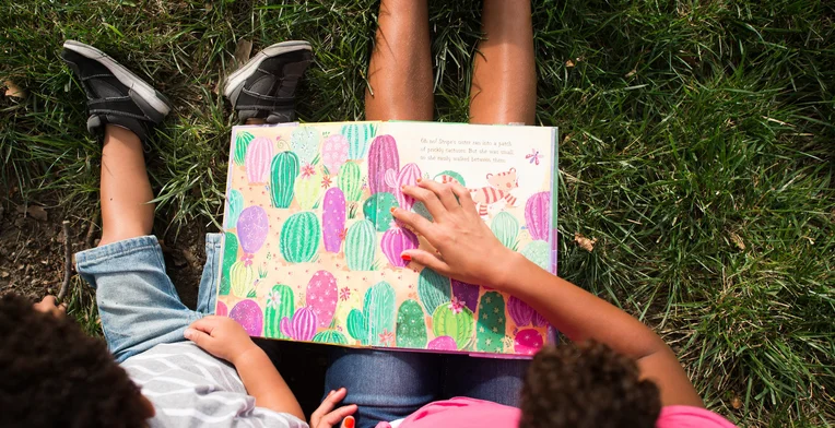 Child reading book