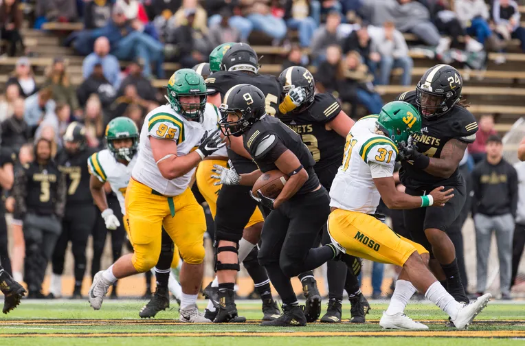 Emporia State football players competing