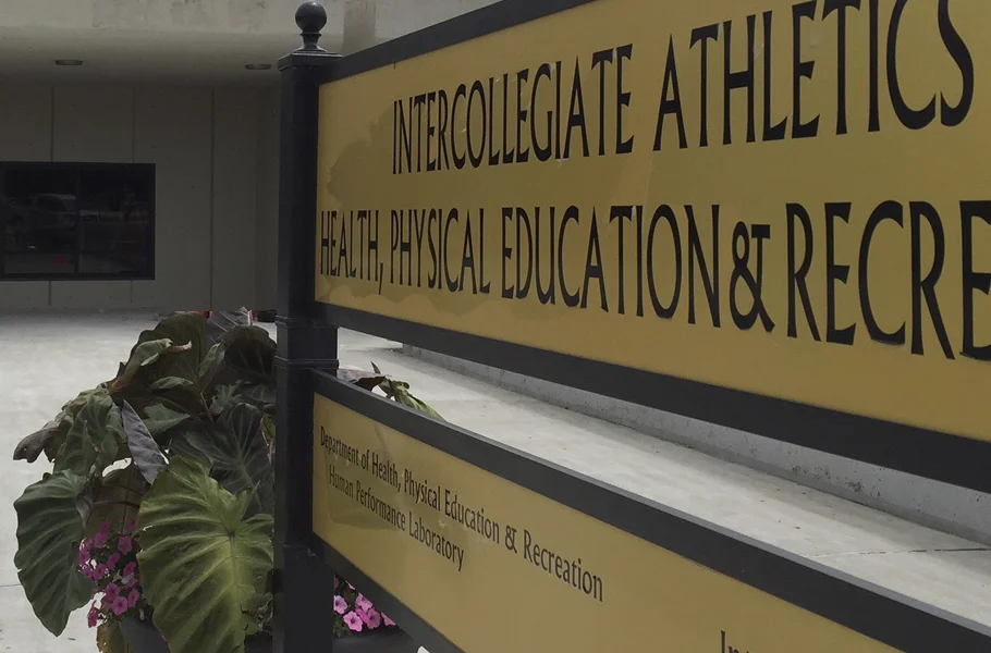 Emporia State's Health, Physical Education & Recreation entrance sign