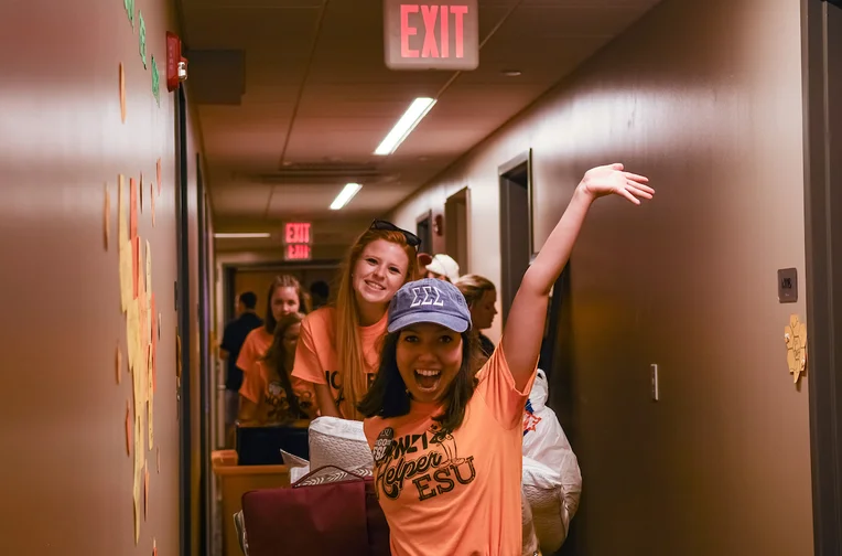 Photo of students in Towers Complex