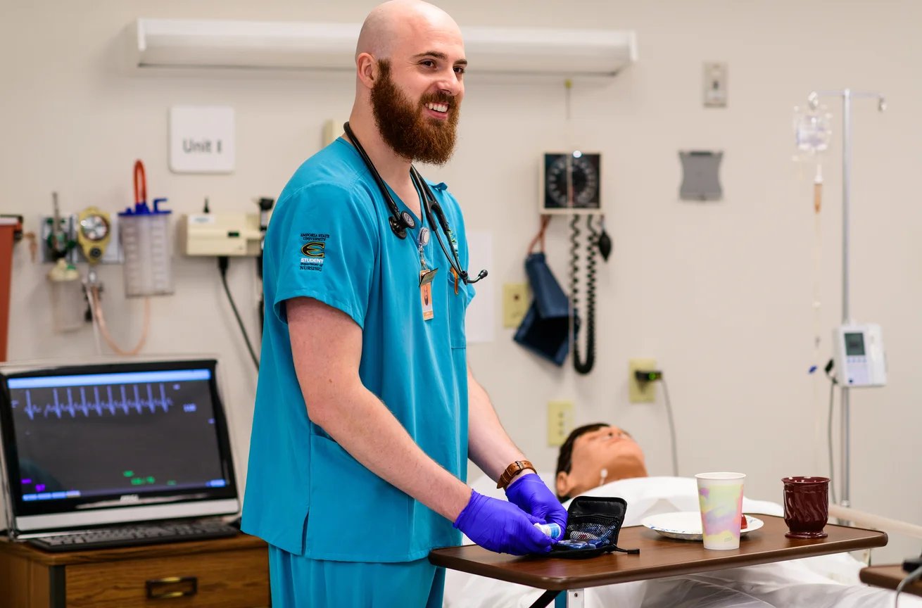 Nursing Student in nursing learning lab