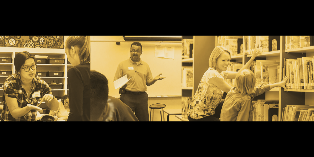 photo collage of pre-service teachers in K-12 classrooms