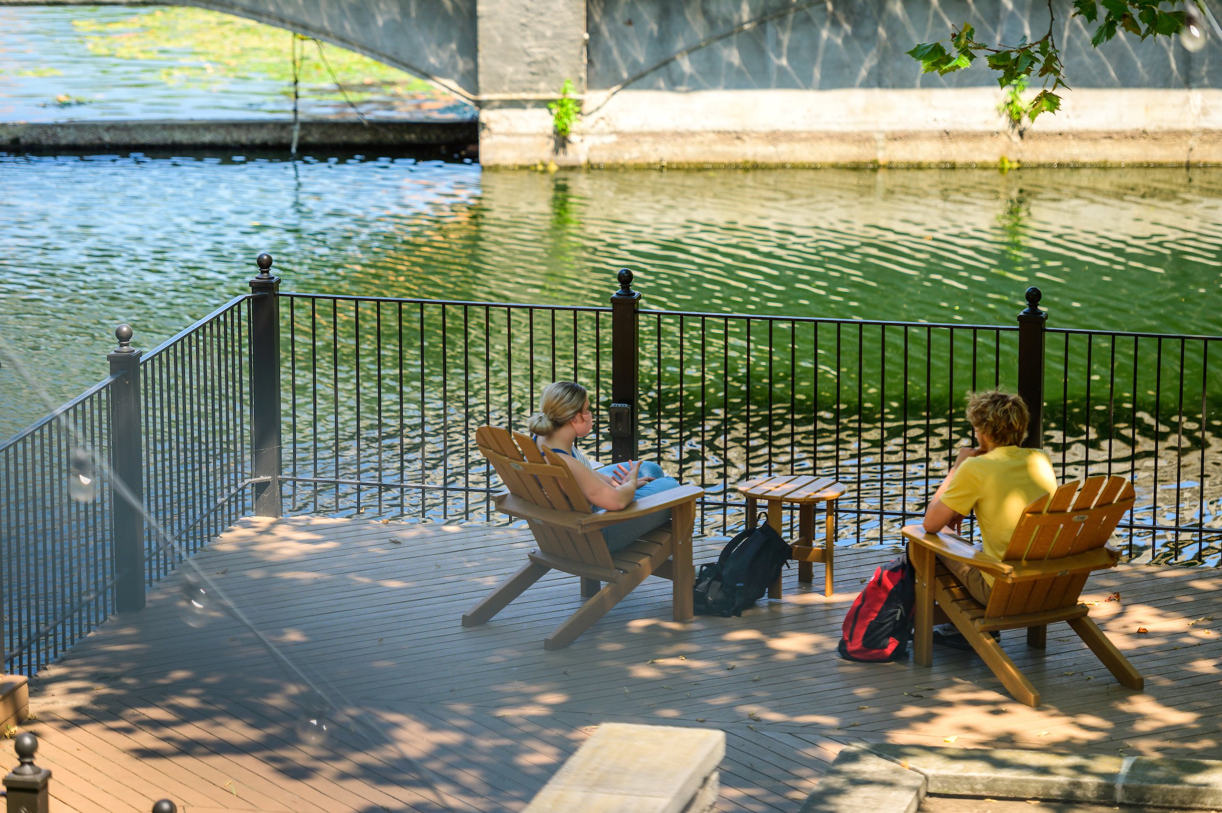 Students Sitting Near Wooster Lake