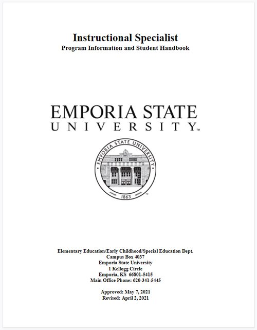 Cover - Instructional Specialist Handbook 2021