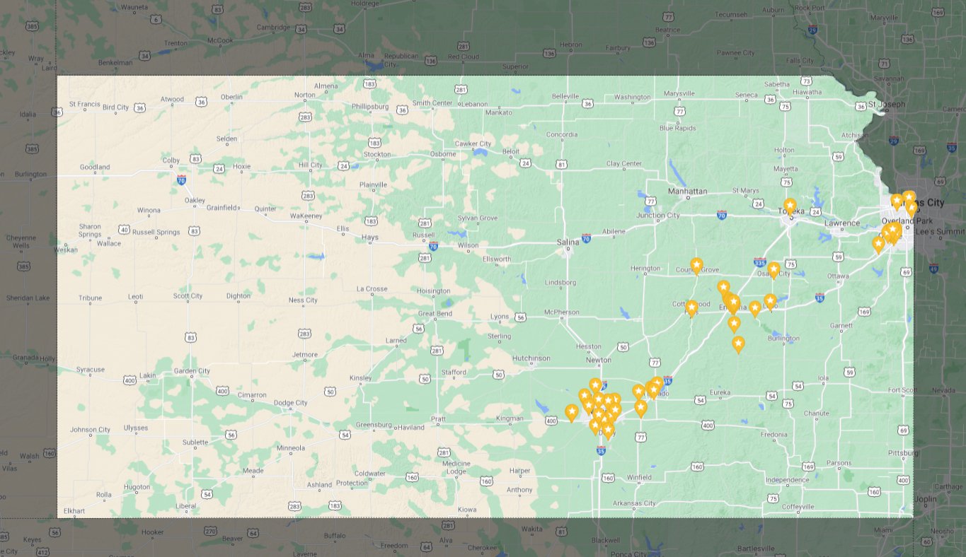 map of 2021 Professional Development School sites