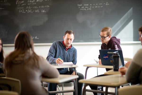 Students studying mathematics