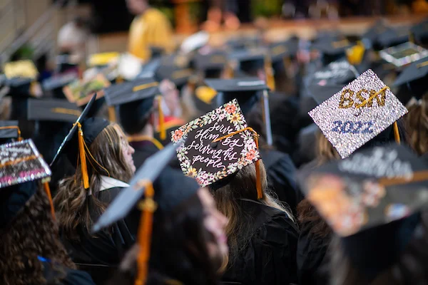 Caps at undergraduate commencement