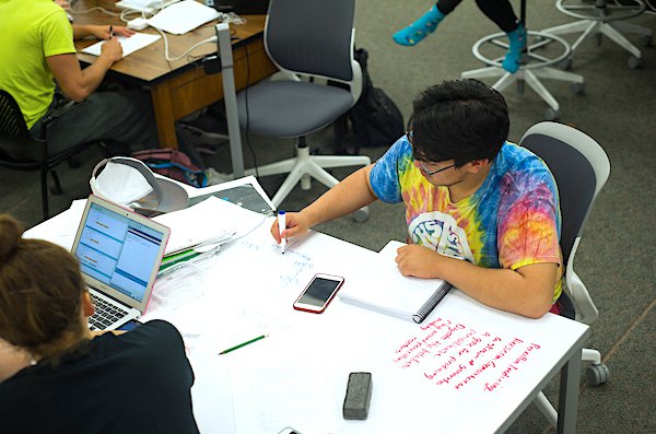 Students studying in the Academic Center for Student Success (ACES)