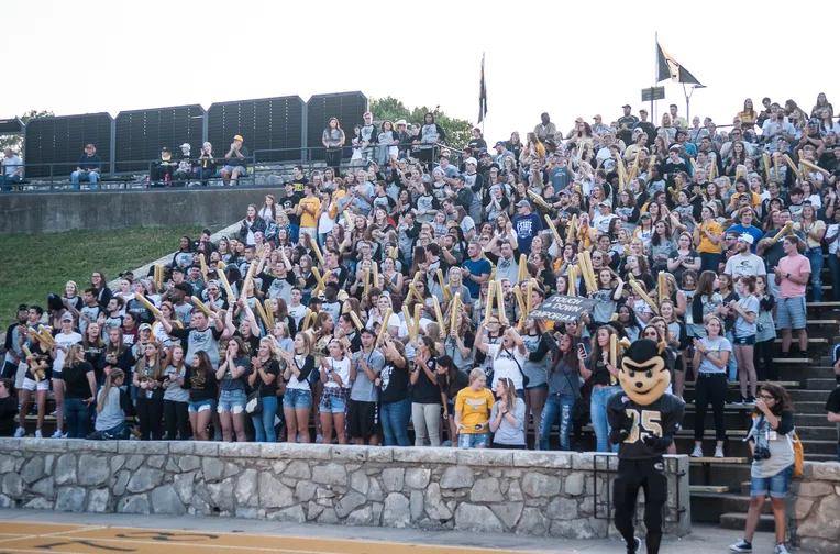 Student section during a football game