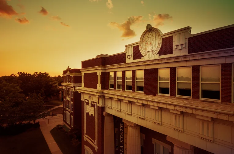 Plumb Hall at sunset