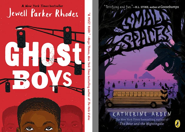 Book covers, "Ghost Boys" and "Small Spaces"