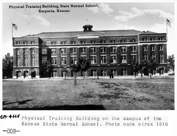 1910 photo of Physical Training Building at State Normal School