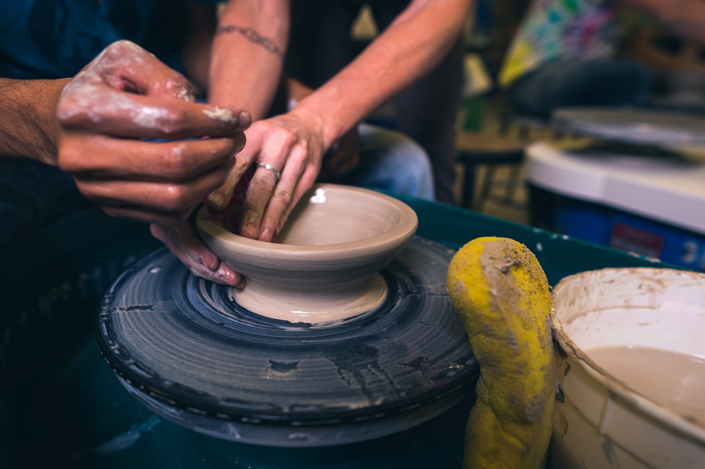 Hands Throwing Pottery