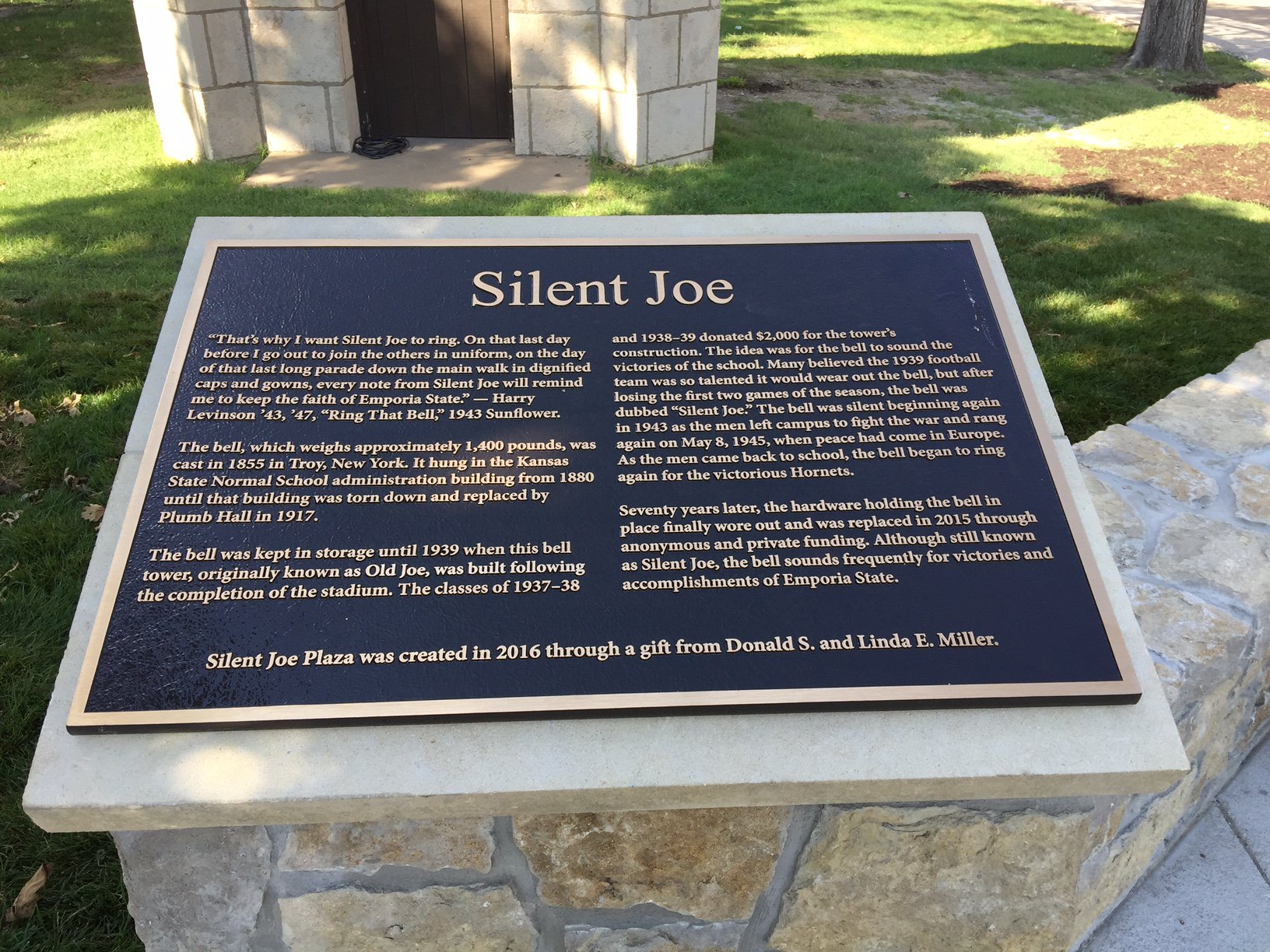 Silent Joe Bronze Plaque