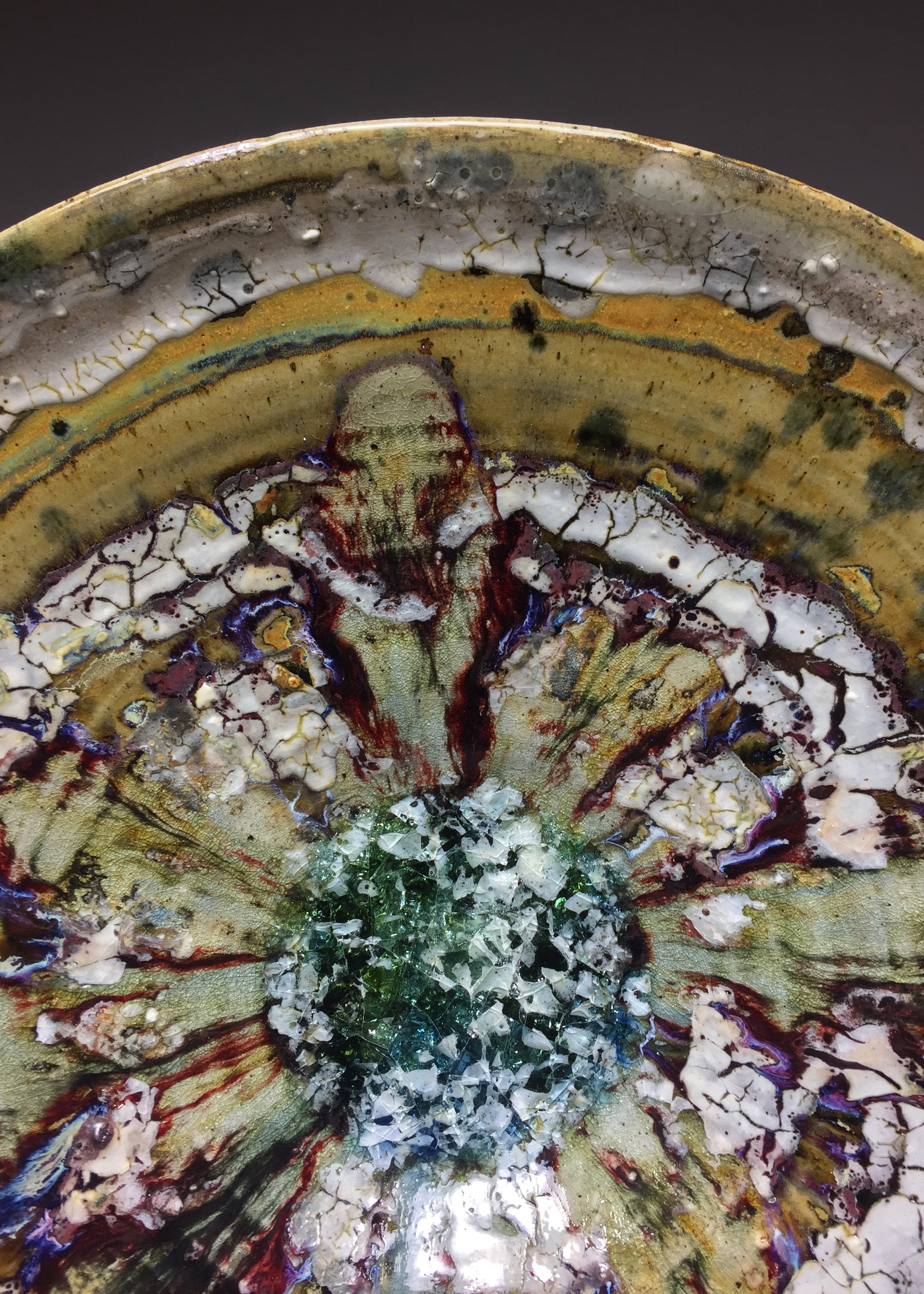 Student Miguel Alaniz Ceramic Platter With Glass Detail