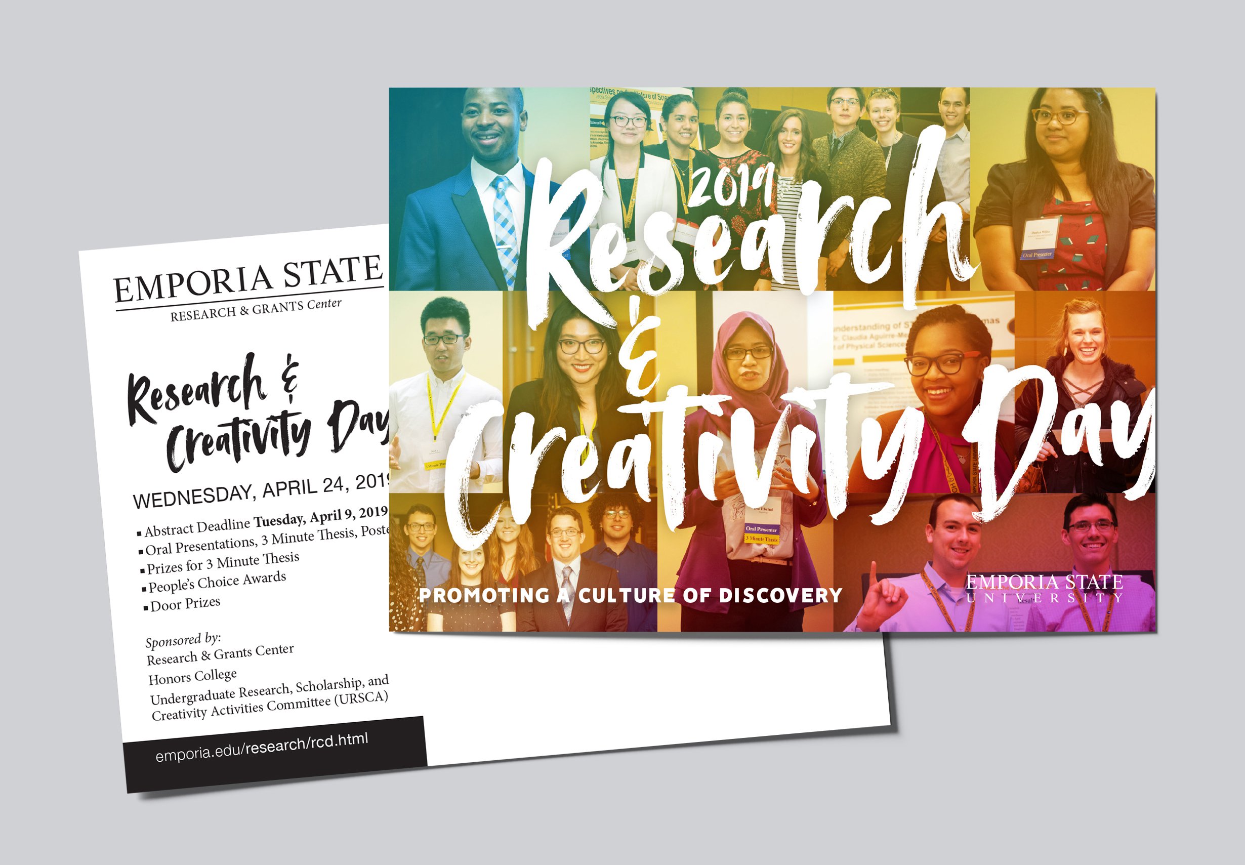 Research & Creativity day flyer printed by Emporia State University Copy Center