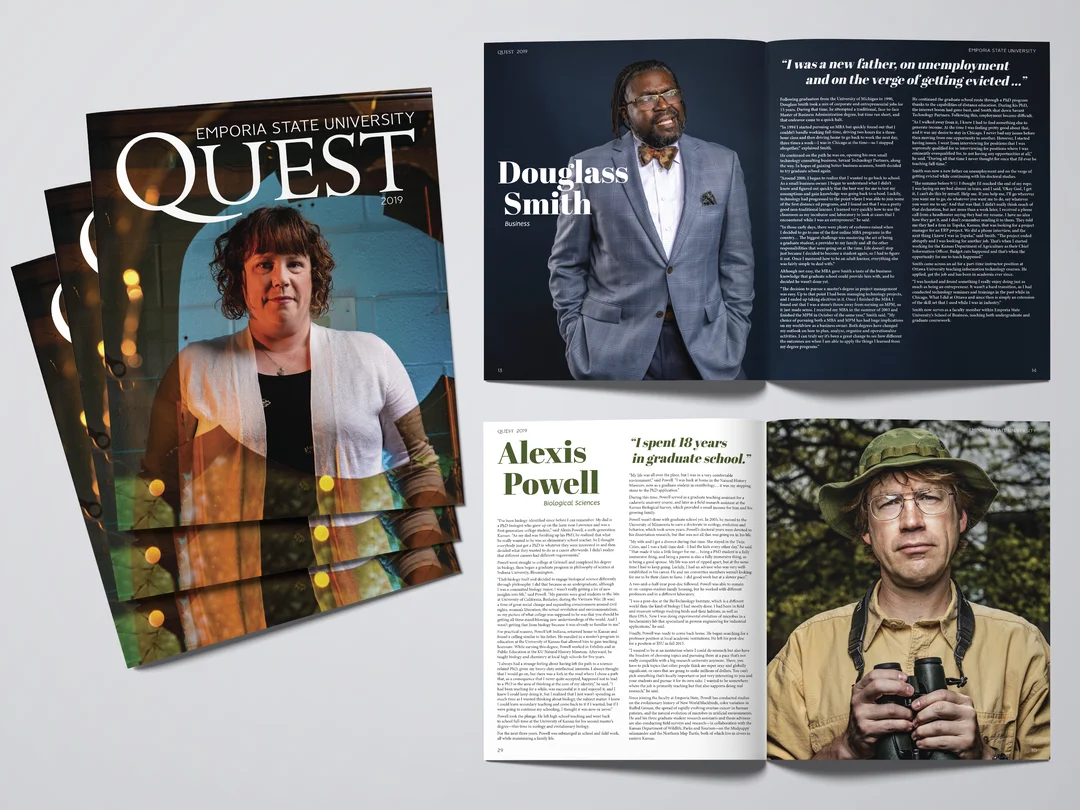 Quest Magazine printed by Emporia State University Copy Center