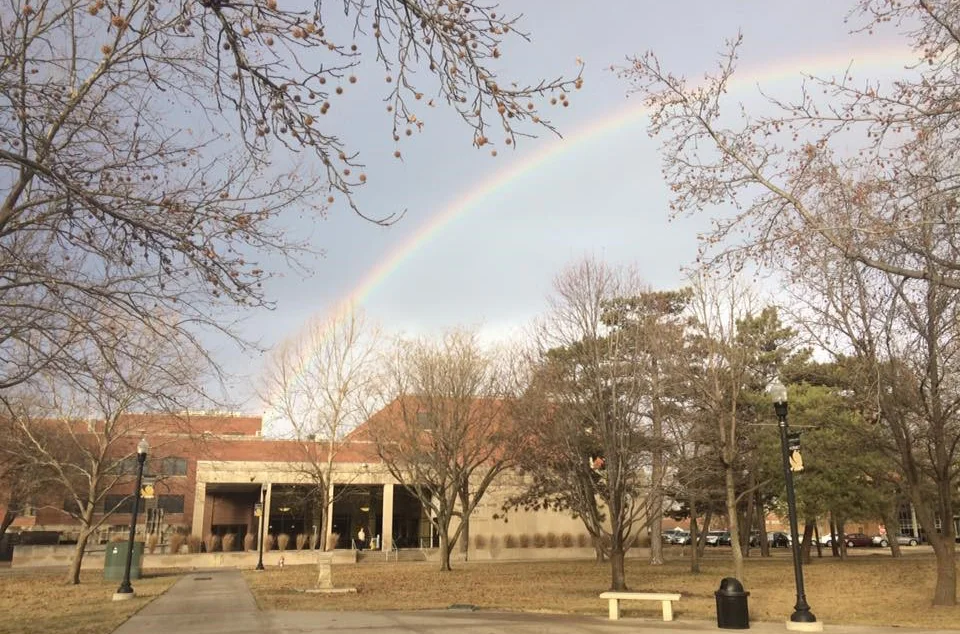 Rainbow over William Allen White Library
