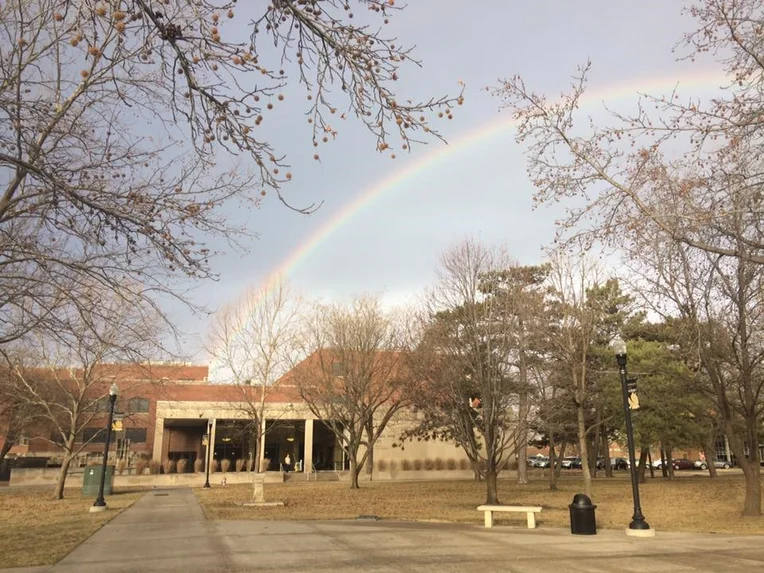 Rainbow over William Allen White Library