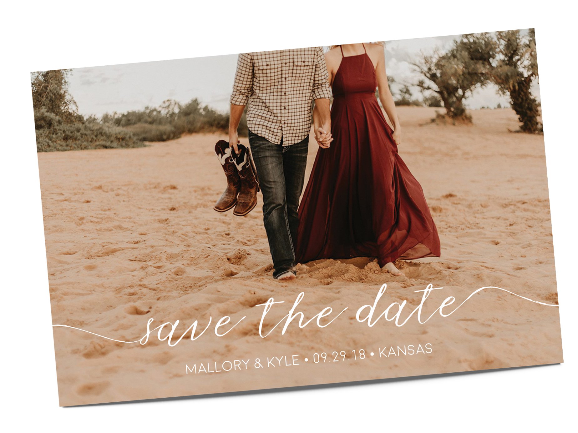 Save the date postcard printed by Emporia State's University Copy Center