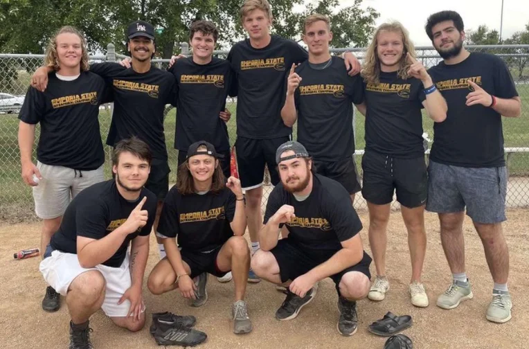 SigTau students posing for photos