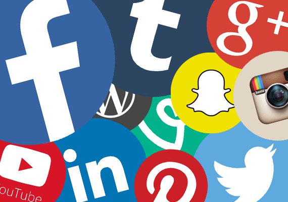 Social media logos in collage