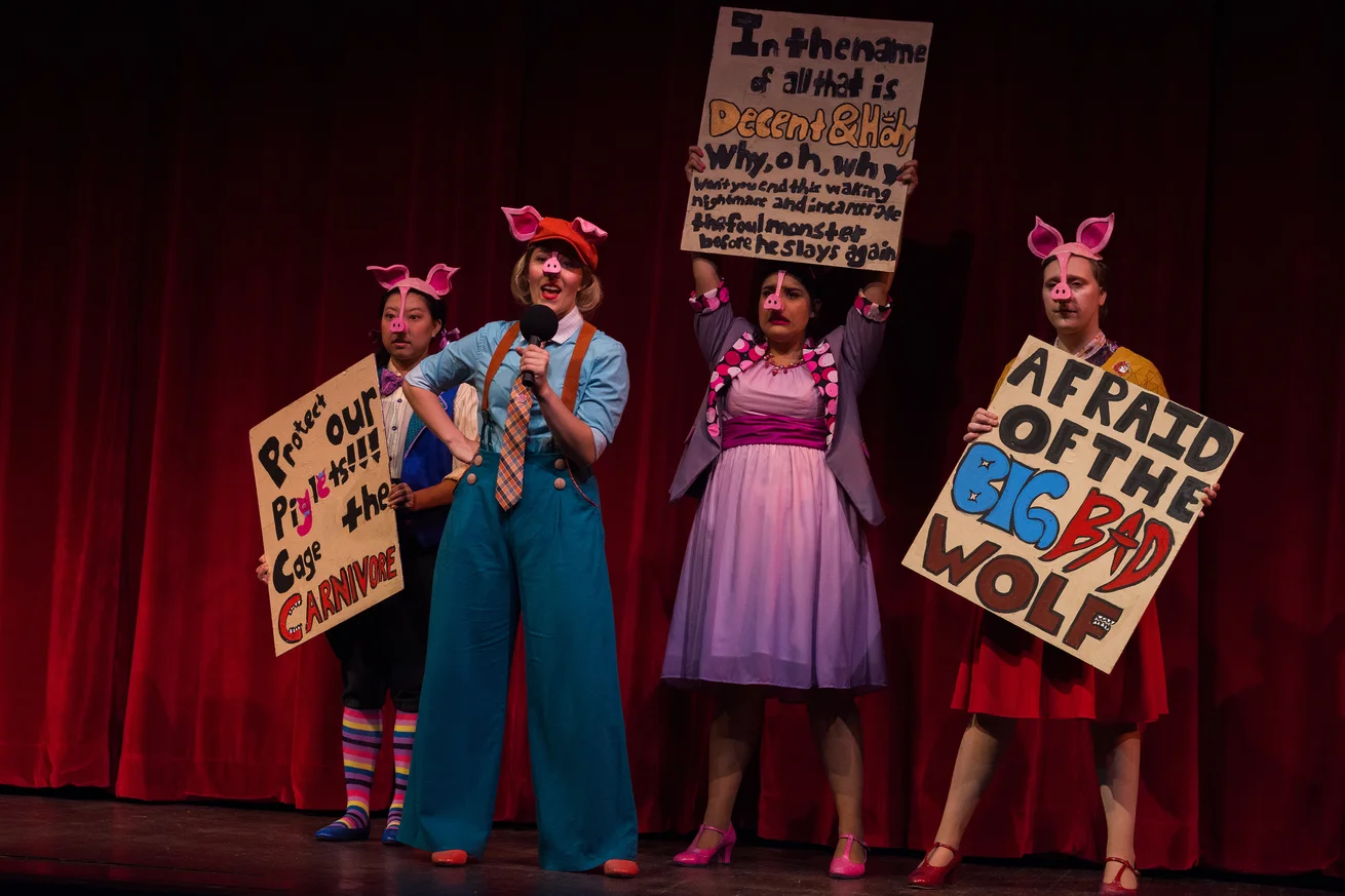 Theatre students performing