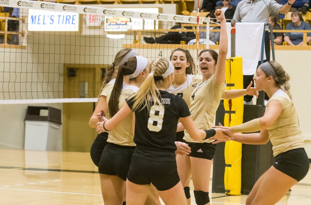 Volleyball players during match