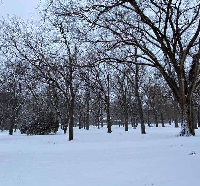 Emporia State campus covered in snow