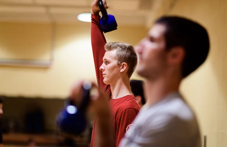 Students exercising