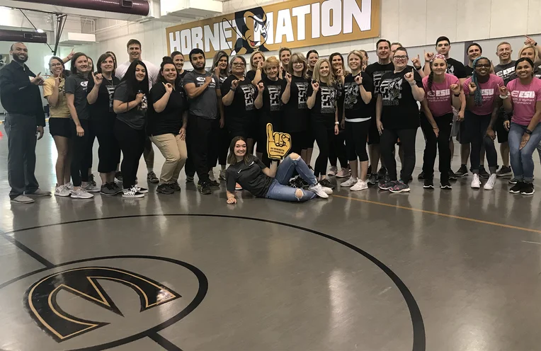 Emporia State Teachers College students posing for photo