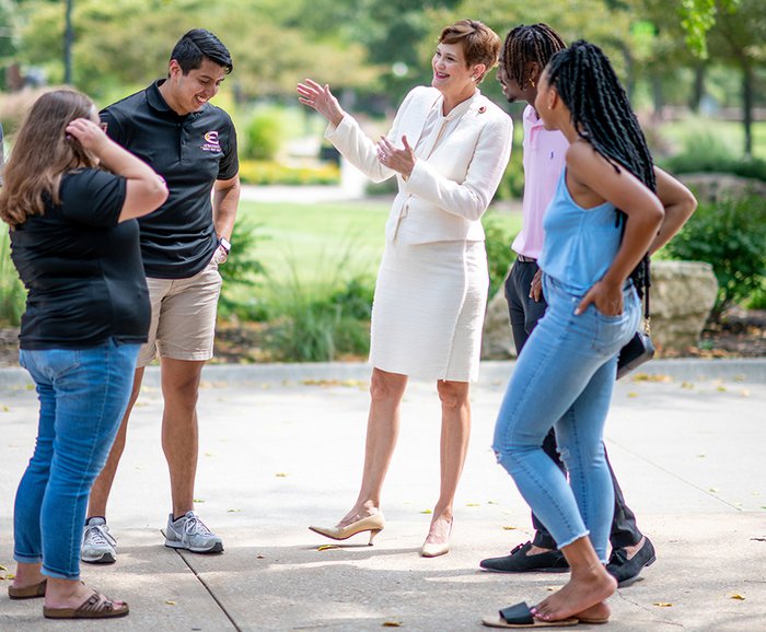 Allison Garrett and students