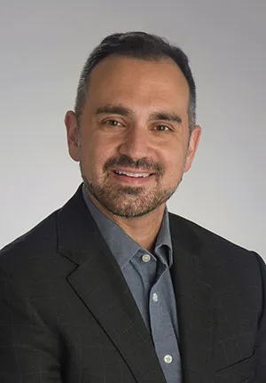 Portrait of man with dark hair